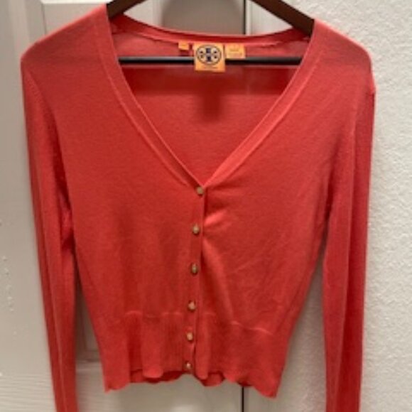 Tory Burch orange cardigan - Picture 1 of 7